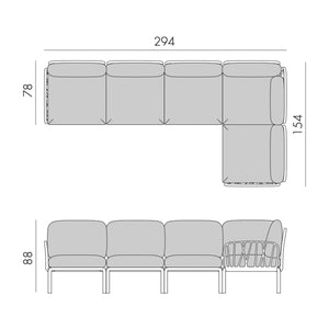 Sofá modular de exterior Komodo