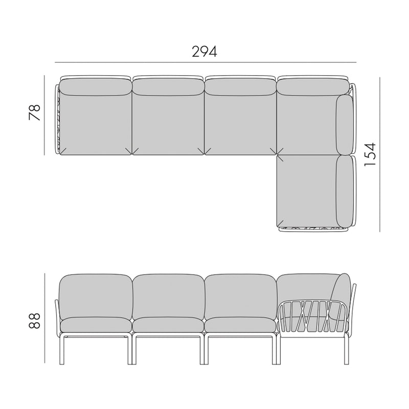 Sofá modular de exterior Komodo