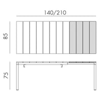 Mesa de exterior Rio Alu 140