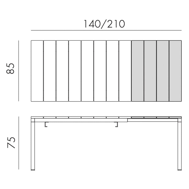 Mesa de exterior Rio Alu 140