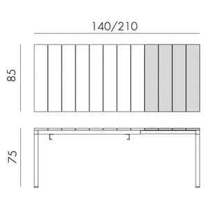 Mesa de exterior Rio Alu 140